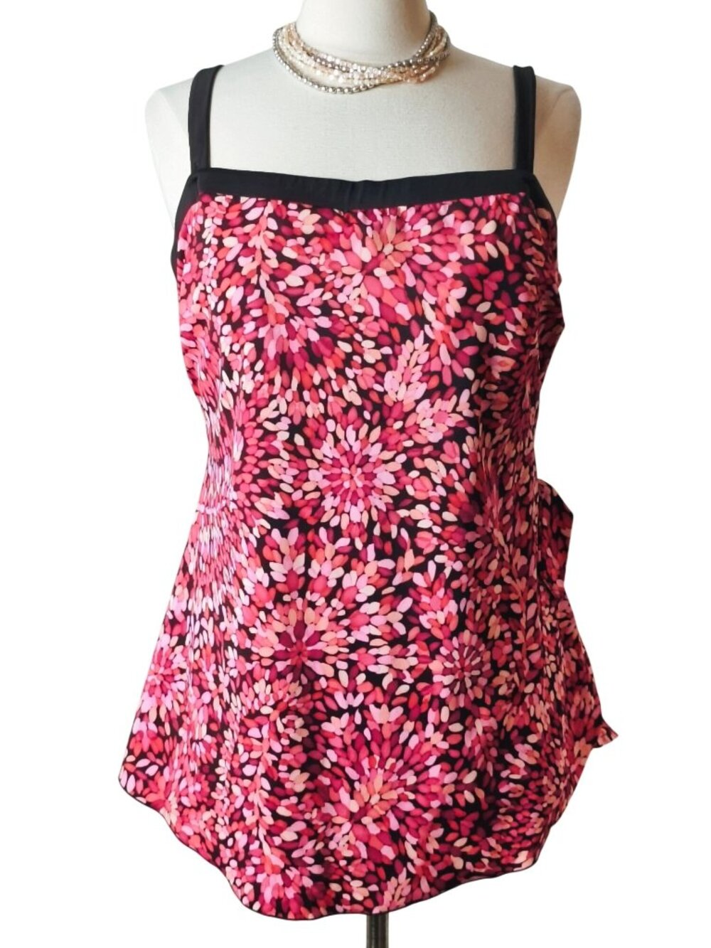 Maxine Of Hollywood One-Piece Swimsuit Size 22W Brw/Pnk Adjust Straps Shelf Bra